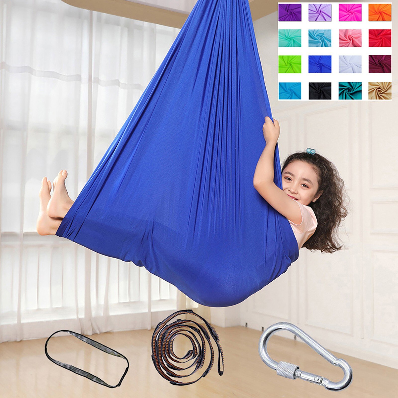 Portable Swing Home Child Hammock Chair Kids Swing Pods Single Person Outdoor Indoor All Season Hanging Seat 60Kg