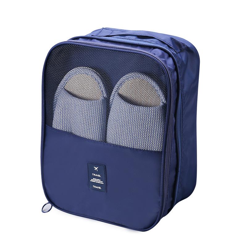 Travel accessories Double Layer Shoes Bags packing cubes Suitcase travel bag organizer Portable Storage duffle bag sac de voyage: Navy