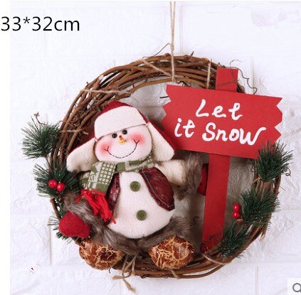 Garlands hanging decorations on the door decoration Christmas scene layout: Olive