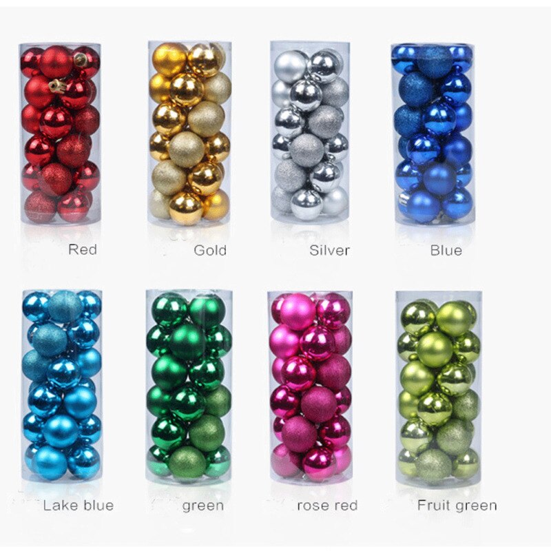 Glitter Christmas Ball 24PCS Hanging Baubles Tree Decoration Xmas Ornaments UK