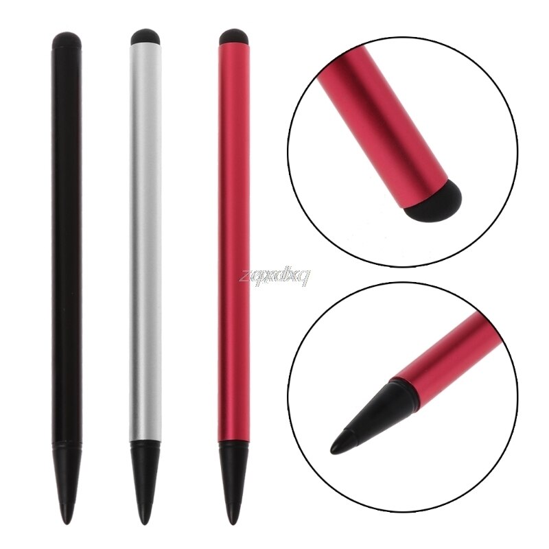 2 In 1 Capacitieve &amp; Resistive Touch Screen Stylus Pen Voor Mobiele Telefoon Tablet Pc Pocket Touch Pennen