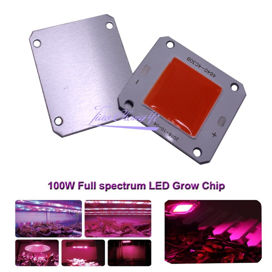 High Power LED Chip 380-840nm Volledige Spectrum Licht Groeien Lamp Kralen voor Kamerplant Groei in 100W DC12V of DC32V 40X46mm