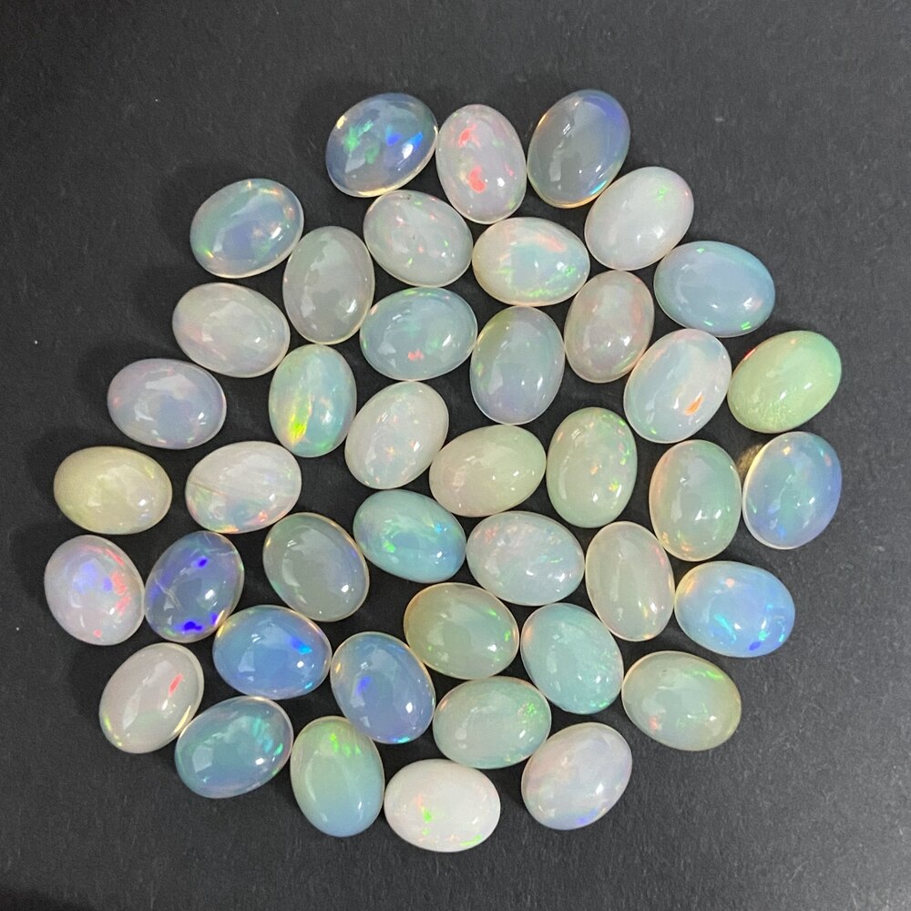 Meisidian handgefertigter 7 x 9mm ovaler flatback-cabochon, Original südafrikanischer natürlicher Opal-edelstein