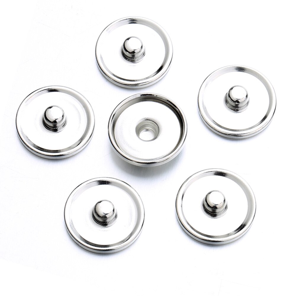 Peças de acessórios de joias 50 pçs/lote, pressão de joias encobertura de componentes 12mm & 16mm & 18mm metal botões para fazer acessórios de botão de pressão de vidro: 16mm