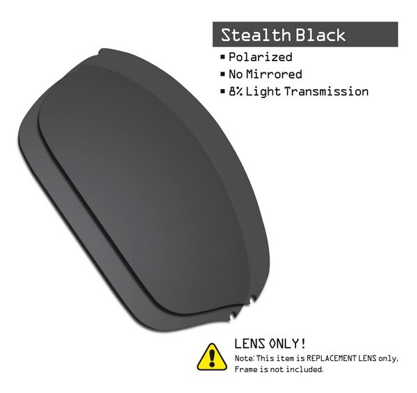 SmartVLT Polarized Replacement Lenses for Oakley Half Wire 2.0 Sunglasses - Multiple Options: Stealth Black