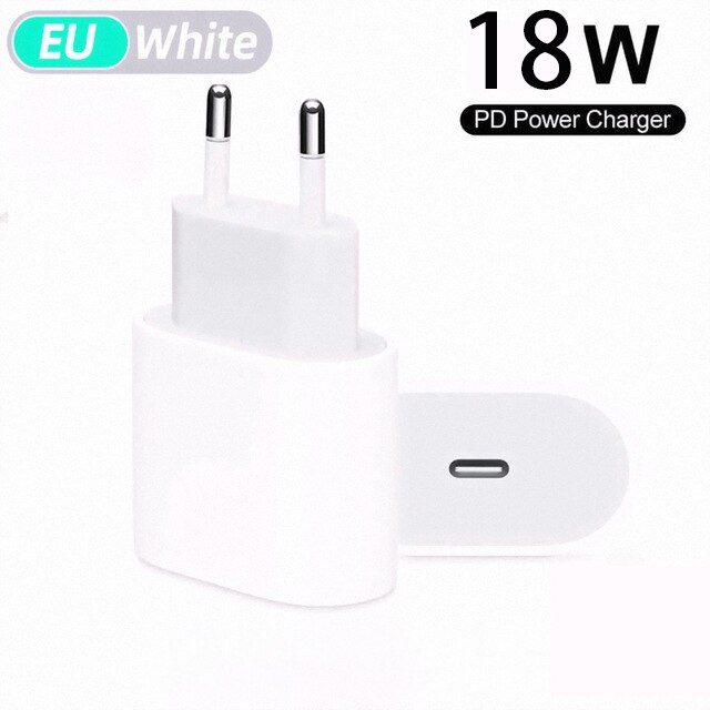 Fast Charger Type C For iPhone 11Pro Max 12 Pro 12Pro Samsung S21 Ultra S 20 21 Xiaomi 11 Redmi Apple Huawei 18W 20W USB-C 3.0: 18W EU plug (White)