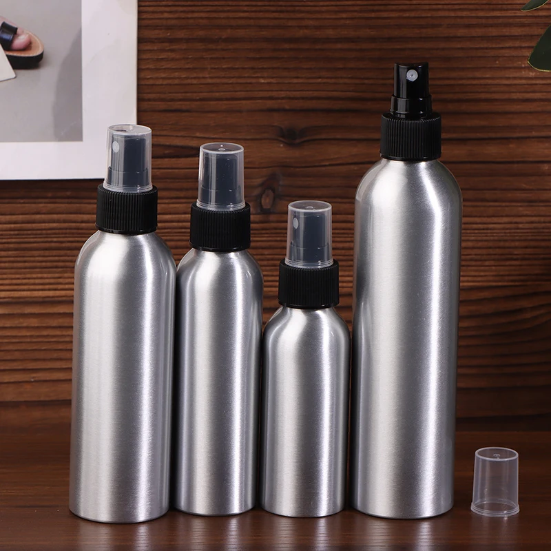 30/50/100/120/150/250/500ml flaconi spray vuoti in alluminio, flaconi cosmetici, mini flaconi atomizzatori in metallo, formato da viaggio per cosmetici