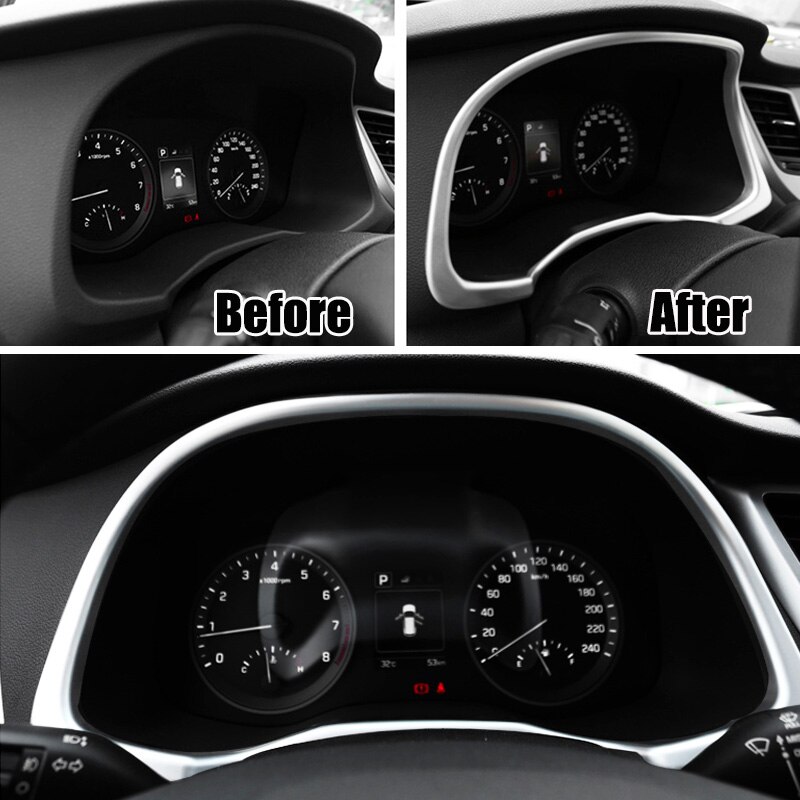 for Hyundai Tucson Chrome Inner Instrument Gauge Panel Cover Trim Frame Molding Garnish Surround Car Styling
