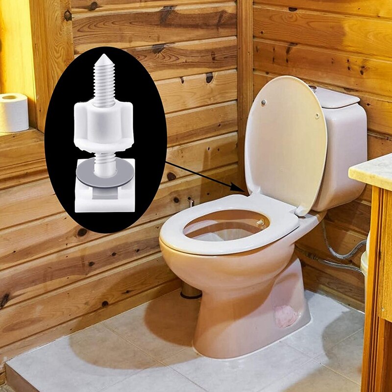 10 Stuks Wit Plastic Toilet Seat Schroeven En Moeren Met Rubberen Ringen, Scharnier Bouten Schroeven Scharnieren Vervangende Onderdelen