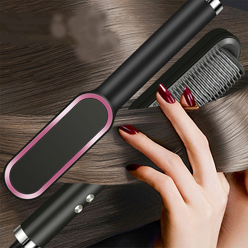 Cepillo alisador de pelo eléctrico, cerámica de calentamiento rápido, peine para el hogar, herramientas para el cabello de