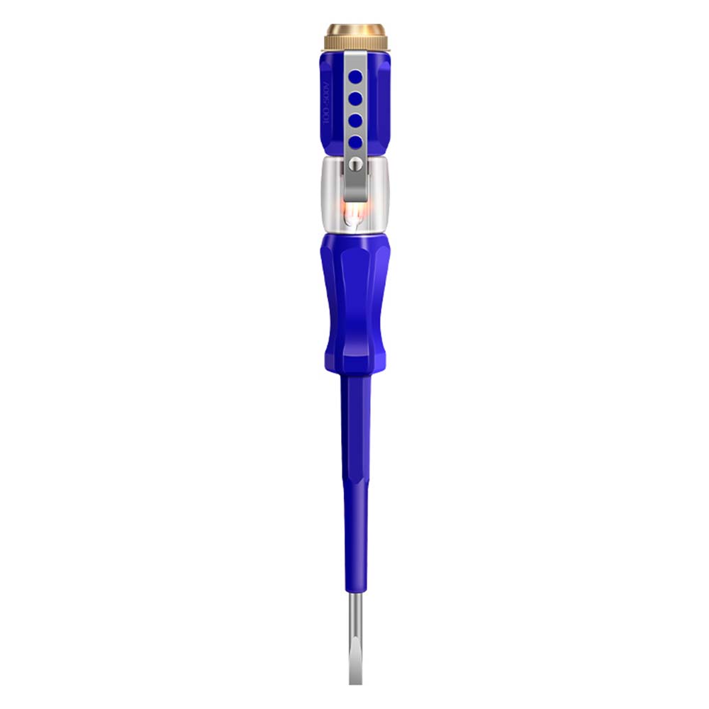 Bolígrafo probador eléctrico B07, indicador de voltaje, lápiz de prueba, destornillador, bombilla de neón de 100-500V, bolígrafo de prueba de aislamiento sin contacto: Azul