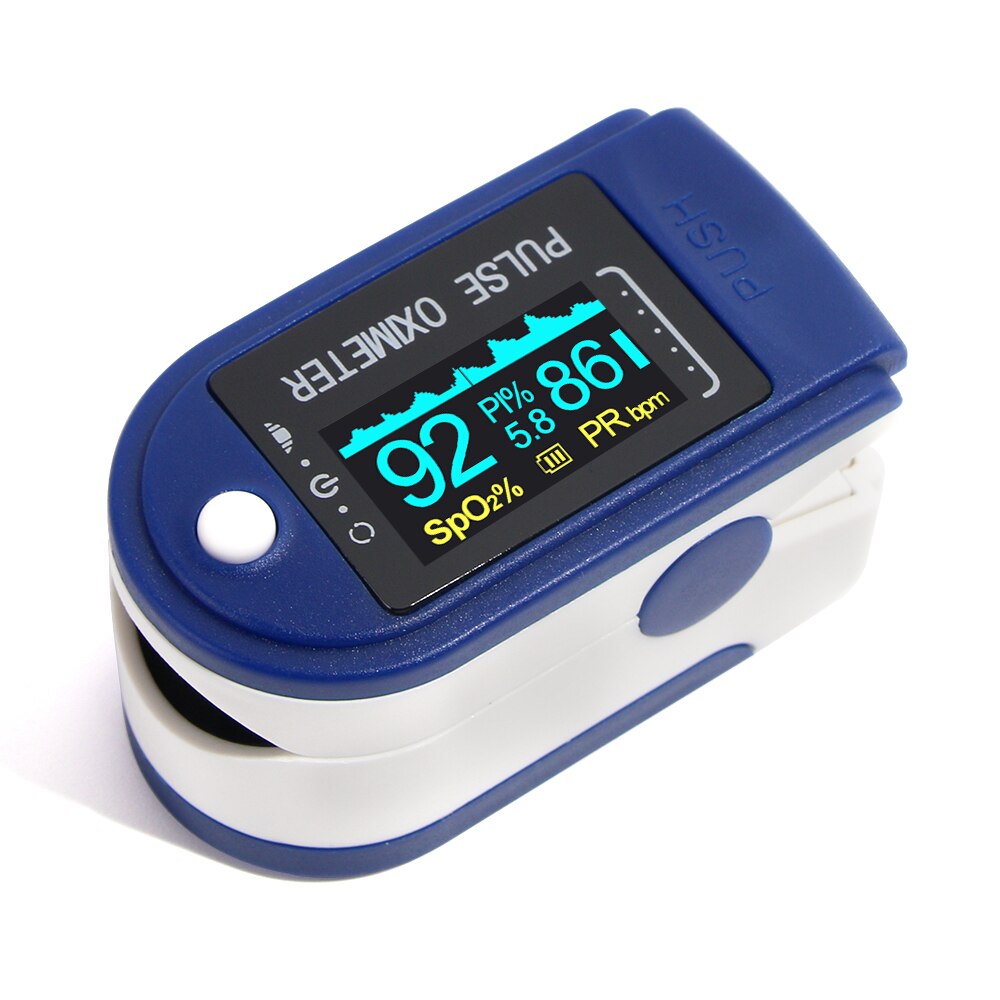 RZ Portable Finger Oximeter fingertip Pulsioximetro Heart Rate Saturometro Household Health Monitors Pulse Oximeter Oximetro: 50D-1-blue