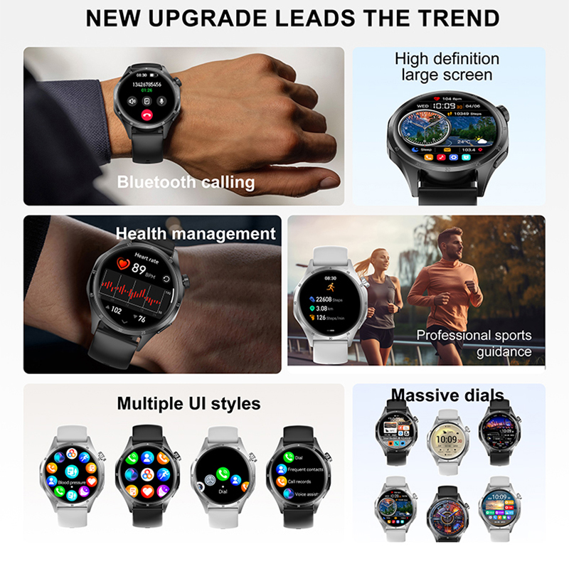 Dla HUAWEI GT4 sprytny zegarek mężczyźni 1,43-calowy ekran HD Tętno zdatność tor Bluetooth połączenie IP68 Wodoodporny sportowy smartwatch męnarty