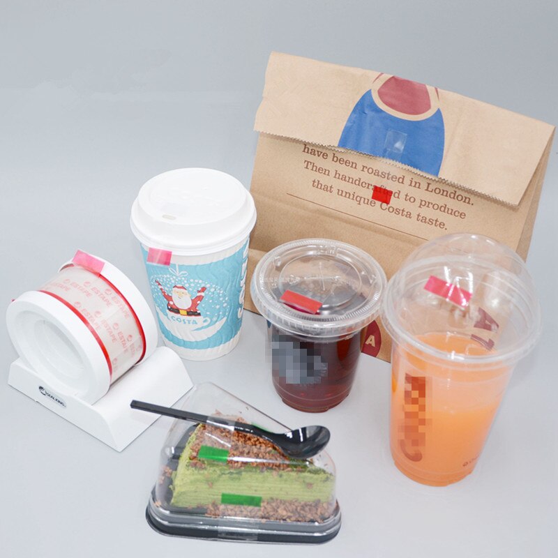 Easy to tear paste seal sticker tea cup lid drink coffee mouth cup cover takeaway packaging cups lid seal leakproof stopper