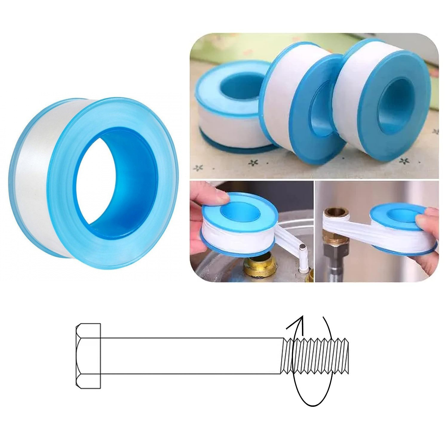 1/5/10/30 rotolo PTFE nastro per tubi dell'acqua nastro senza olio nastro sigillante accessori nastro sigillante a vite miglioramento della casa utilità idraulico