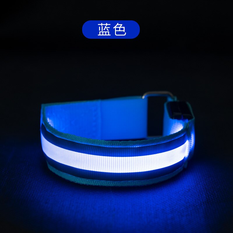 Lysbånd reflekterende ledet lysarm armbåndsrem sikkerhedssele til natteløb cykling løbende lys: Blå