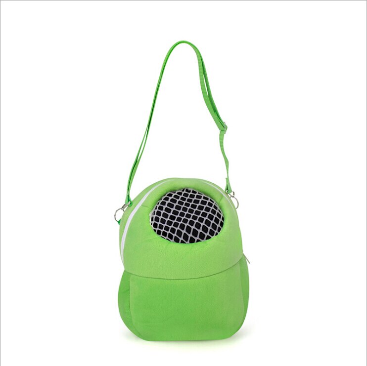Bærbar sød lille kæledyrspose hamster chinchilla rejser varme poser bure marsvin bærepose taske åndbar: Grøn l