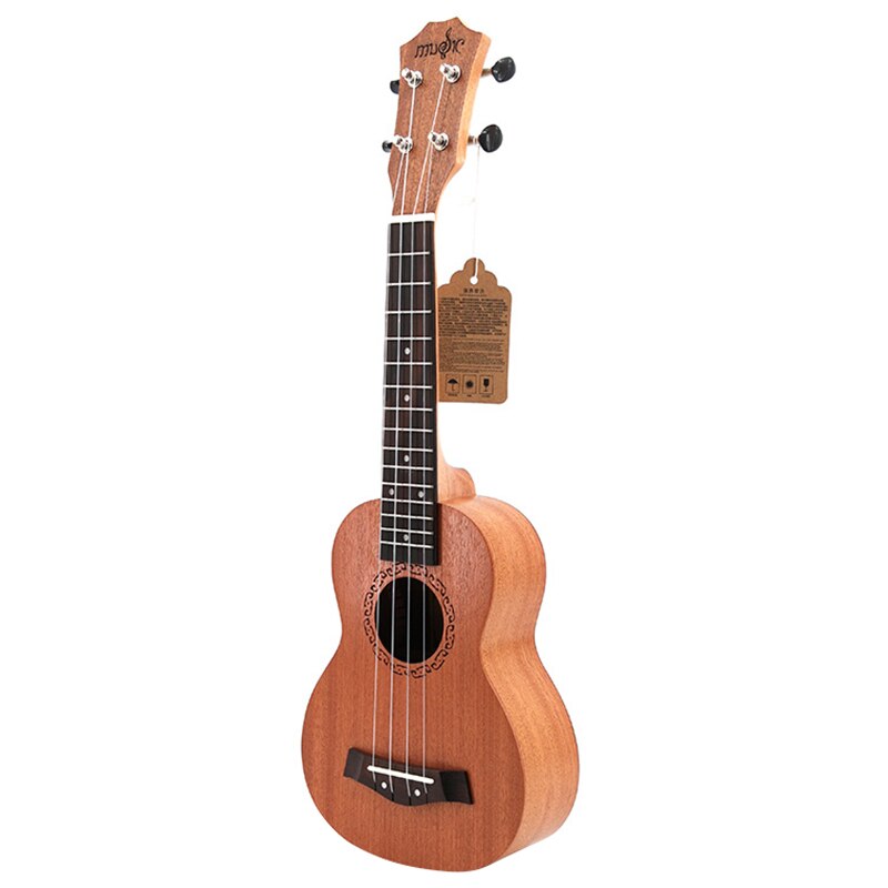 Ukelele Soprano 21 pulgadas madera de caoba principiante 4 cuerdas Mini Guitarra palisandro diapasón cuello instrumento de música
