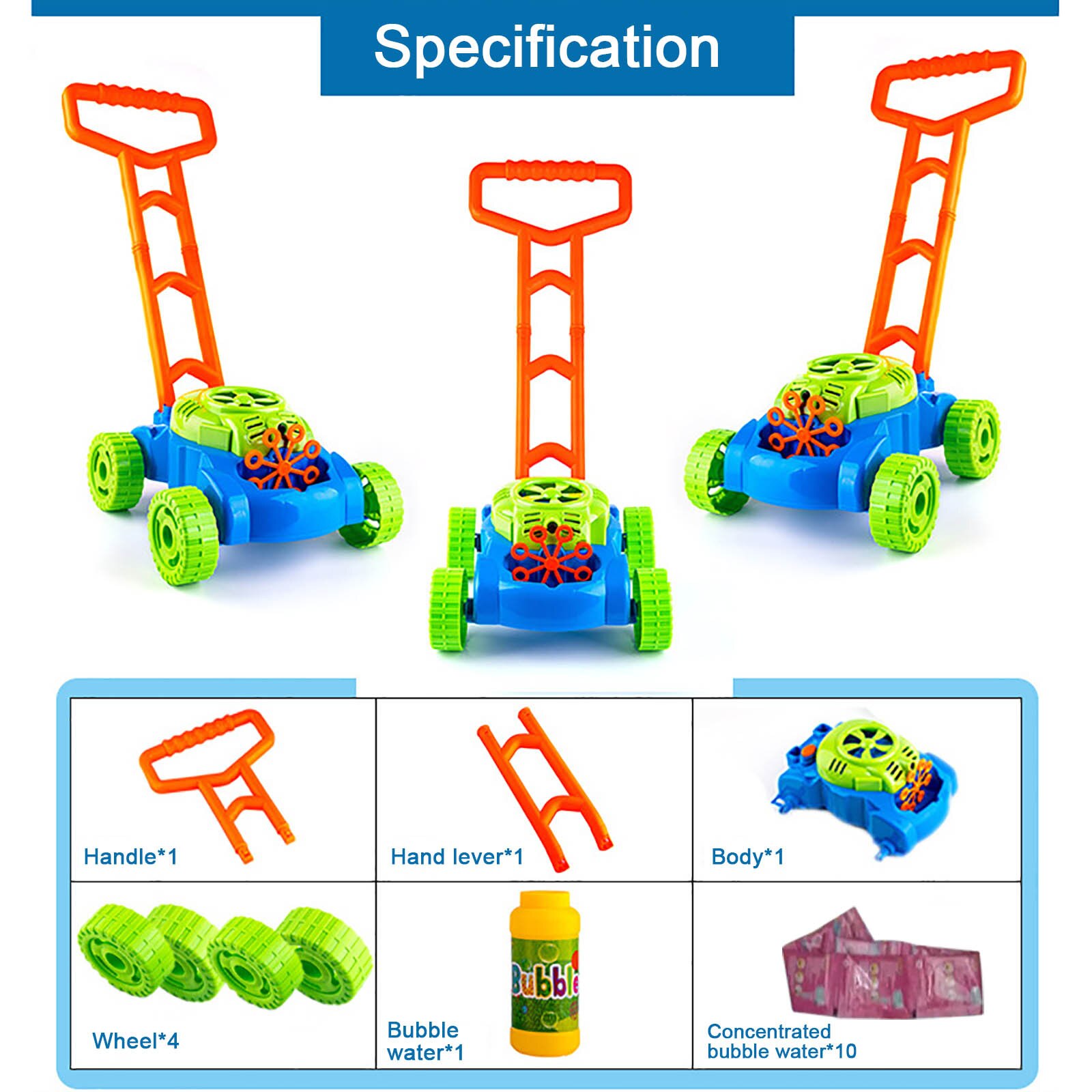 Bubble Mower for Toddlers, Kids Bubble Blower Machine Lawn Games, Summer Outdoor Push Toys, Easter Toys Birthday for Presc