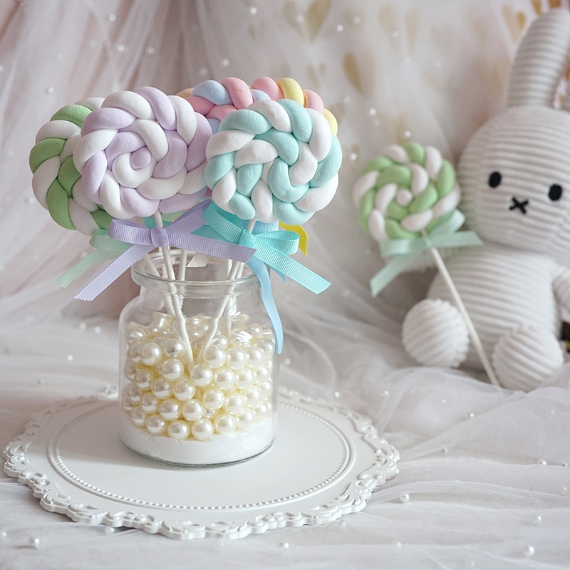 Lollipop Twist de simulación, accesorios de Lollipop Rosa lindo Lollipops decoración para fotografías, de simulación de dulces