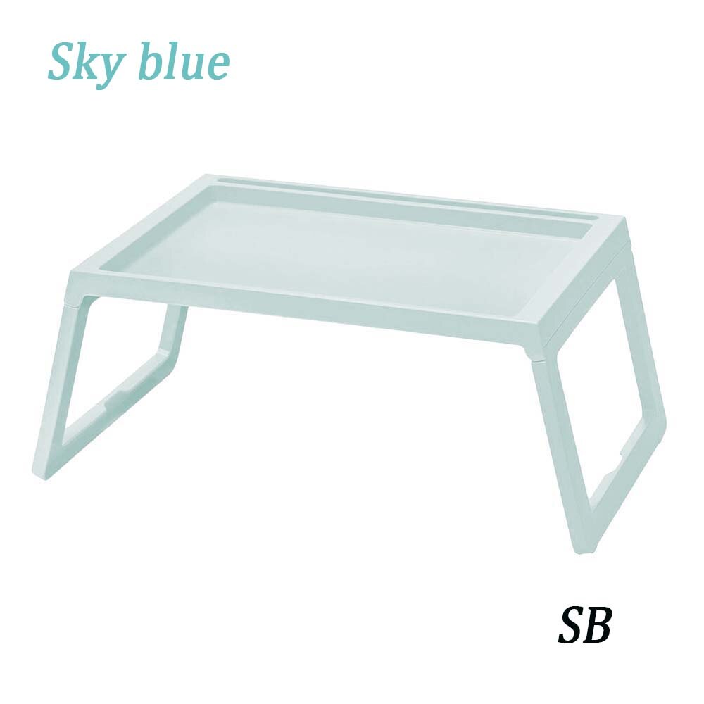 Folding Laptop Table Stand Portable Study Desk Plastic Foldable Computer Desk for Bed Sofa Breakfast Bed Tray Serving Table: sky blue