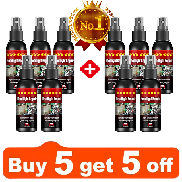 Headlight Repair Spray for Car Refurbishment Anti-Oxidation Coating Car Lamp Polishing Agent Scratch Restoration Dirt Clean: Brown