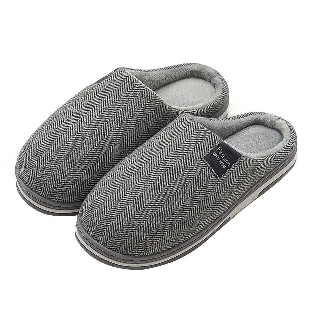 Thuis Slippers Vrouwen Winter Warm Huis Zachte Antislip Pluche Katoenen Schoenen Mannen Liefhebbers Slaapkamer Dames Meisjes Jongens Leuke bont Slides: light gray / 42-43