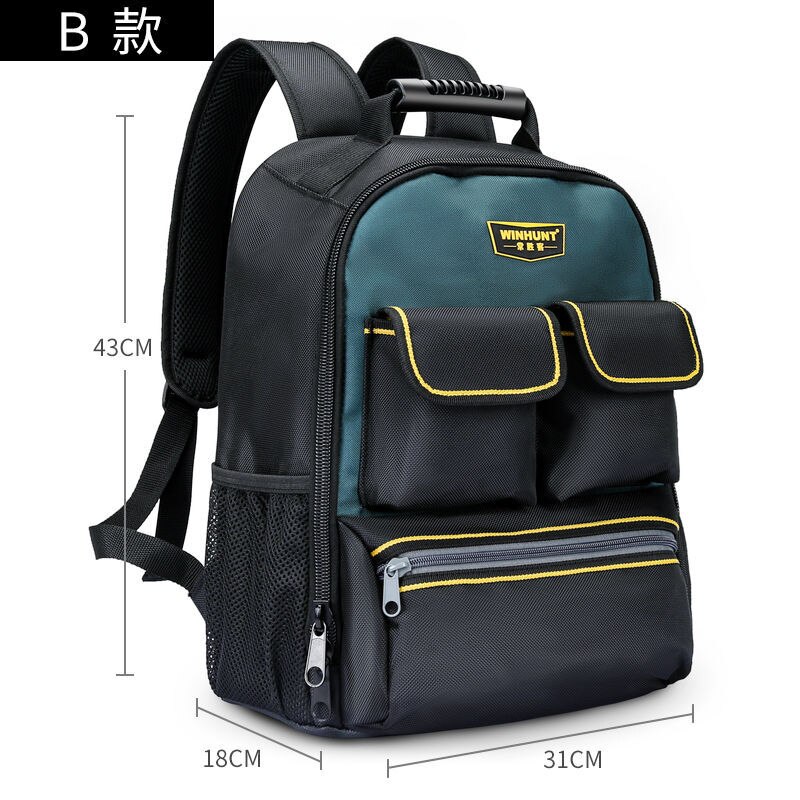 Shoulders Tool Bag Backpack Portable Multi-Function Electrical Maintenance And Installation Kits Thick Canvas Large Work Package: G