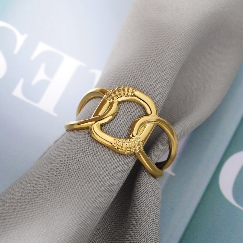 Koreanische kreuzkettenringe für damen, edelstahl, Gold- und silberfarben, verstellbar, partyschmuck, anillos