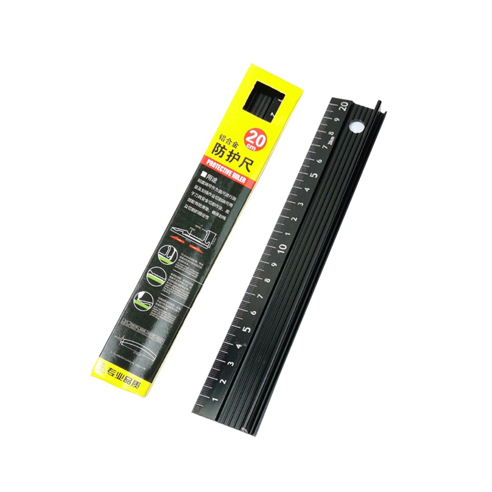 20cm-30cm Advanced Aluminum Alloy Metal Ruler Multifunctional Student Cutting Protection Art Anti Slip Drawing Tool