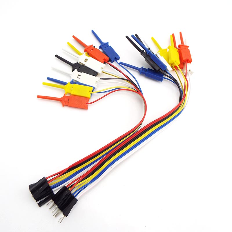 25cm 10PIN Hook Clip Line Kit Logic Analyzer Cable Gripper Probe Test lead For Arduino Raspberry Pi Connection Alligator Clip