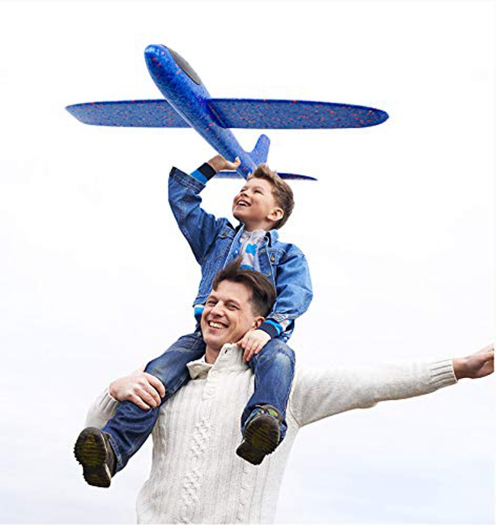 48CM Hand Throw Foam Plane Toys Outdoor Launch Glider airplane Kids Toy Puzzle Model Jouet Fly Plane Toy for Children