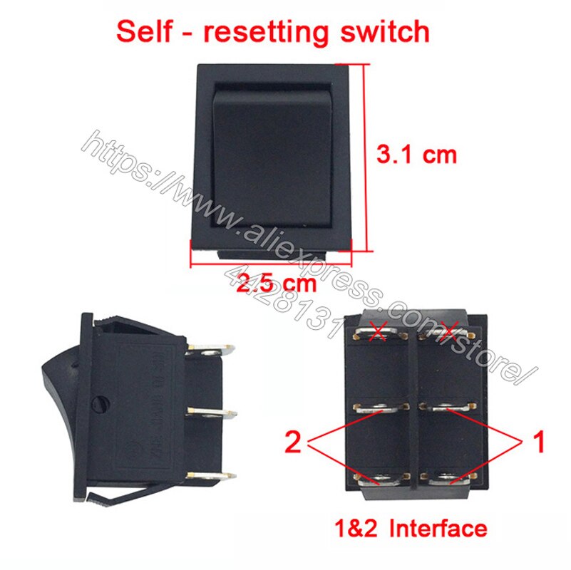 Interruptor de botón de coche eléctrico para niños, interruptor de encendido, alta velocidad/baja velocidad, manual/rc y interruptor de autoreinicio para coche de bebé