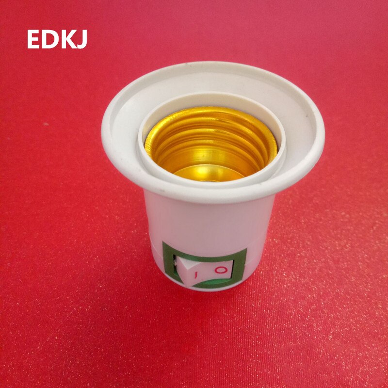 1pc e27 eu stikkontakter med rund fod + on / off mobil lampeholder lille natlampe stikkontakt konverter