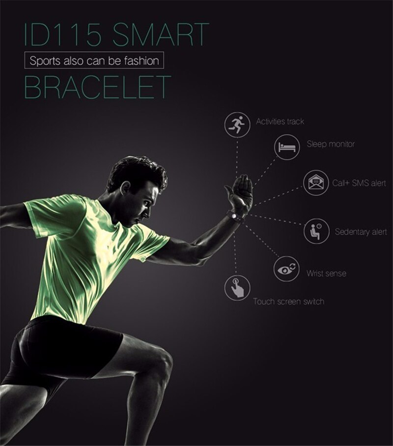 Slimme armband, fitnesstracker, stappenteller, activiteitenmonitor, wekker, trilarmband voor iphone, pk, fitbits mi-band