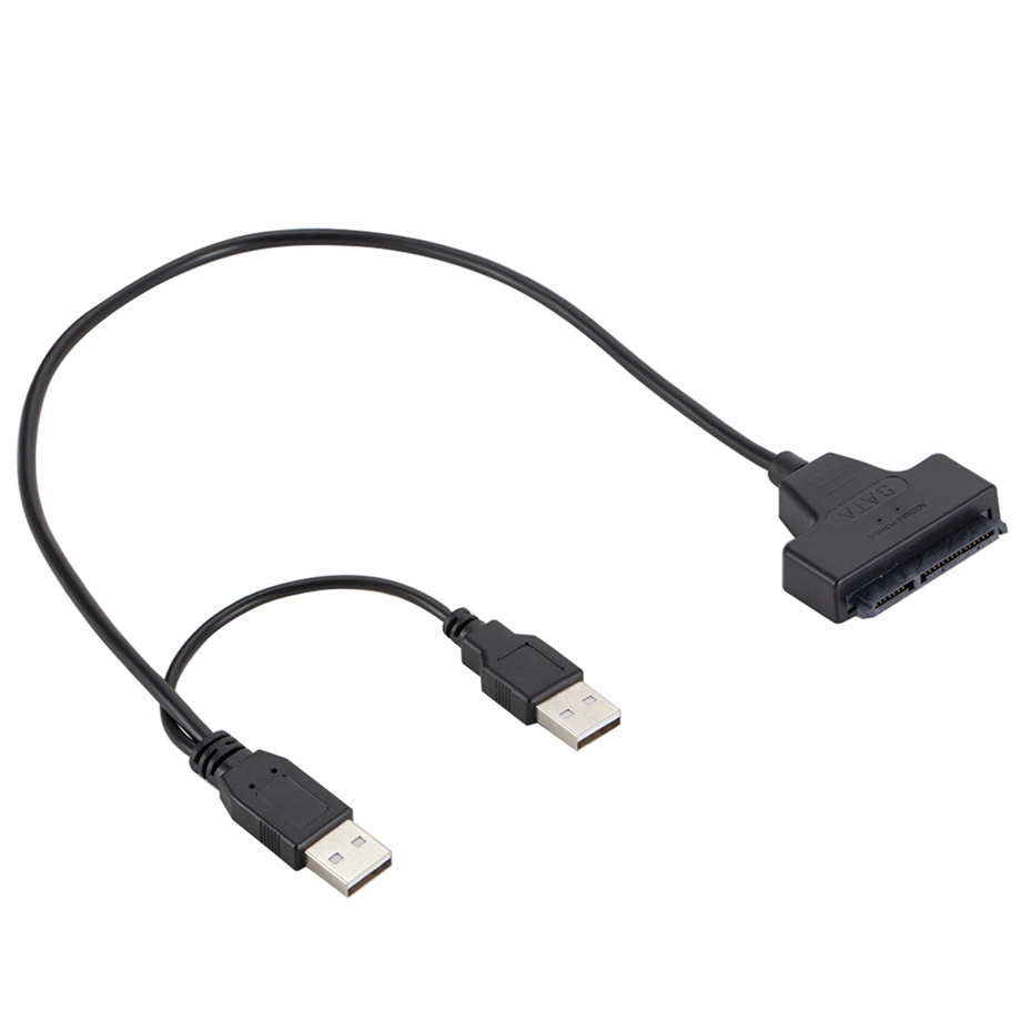 Pzzpss usb sata kabel usb 2.0 to 2.5 tommer hdd 7+15 pin sata harddisk kabel adapter til sata ssd &amp; hdd til bærbar computer