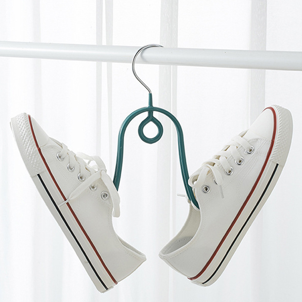 1Pcs Schoenen Hanger Rack Plastic Dubbele Haak Drogen Schoenenrek Multifunctionele Drogen Schoenenrek Slaapkamer Sjaals Kleding opslag Haak