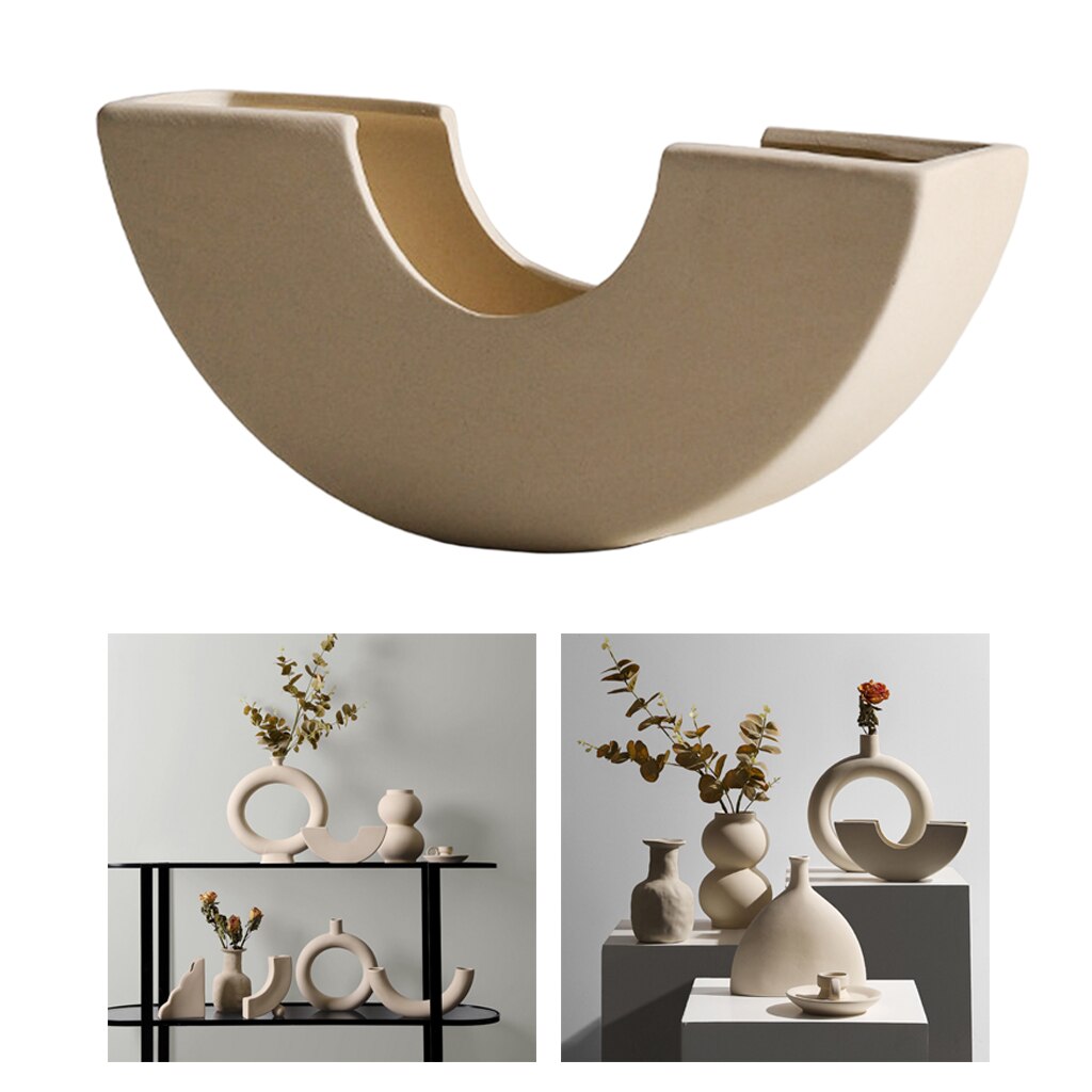 Nordic Style Ceramic Vase Decorative Flower Vase Art for Home Decorations Crafts Housewarming: J