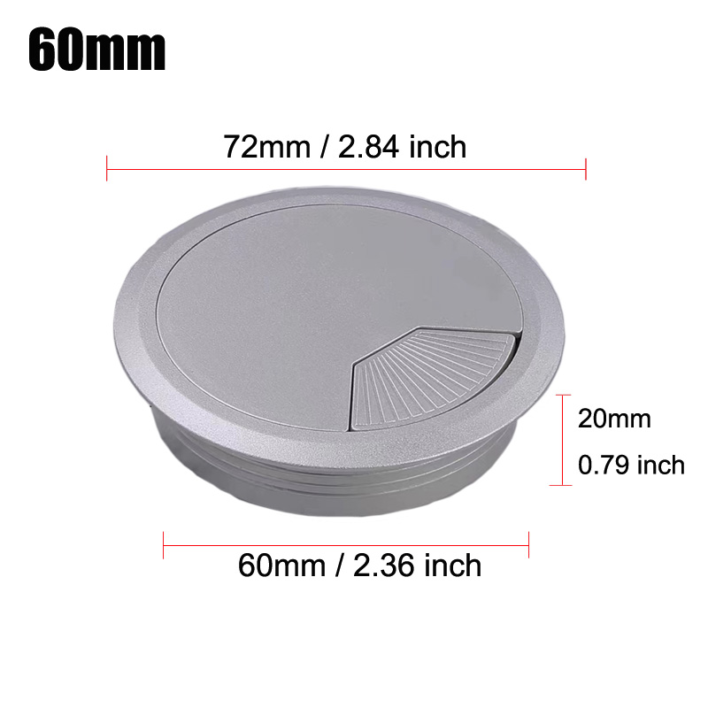 35/50/60/80mm PC Computer Desk ABS Plastic Grommet Table Cable Tidy Wire Hole Cover: Pink