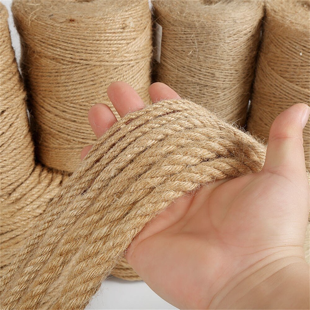 1mm-14mm cuerda de yute Natural cinta para manualidades DIY cordón de yute Vintage hilo de coser boda Navidad decoración del hogar