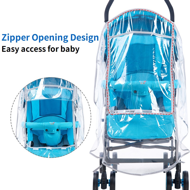 Universal- Kinderwagen Regen Abdeckung Baby Auto Wind Staub Schild transparent Wasserdicht Atmungsaktiv Wagen Regenschirm Regenmantel Zubehör