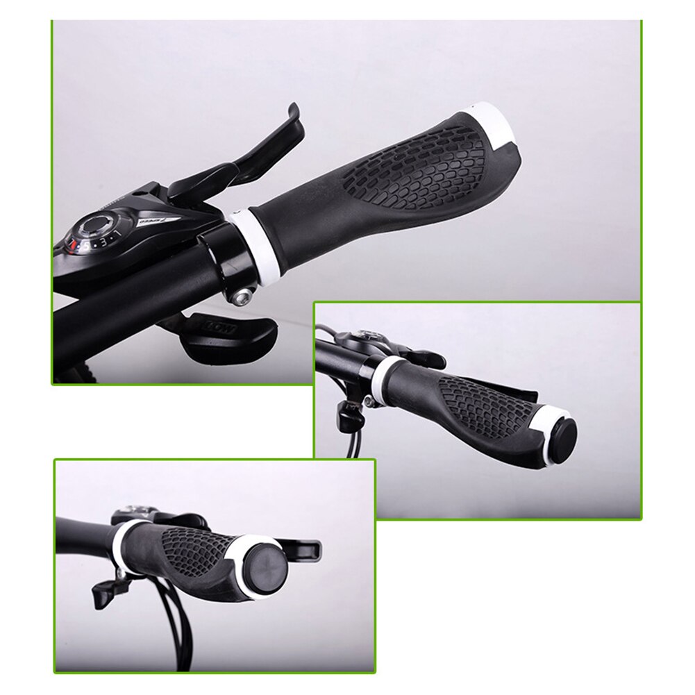 Bike Handlebar Grips Non-Slip Ergonomic Double Lock-on Bike Grips for MTB, BMX with Bar End Caps