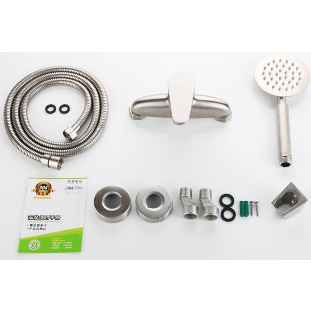 304 Stainless Steel Bathroom Basin Bathtub Shower Mixer Faucet With Handle Shower Tap Bathtub Faucet Set