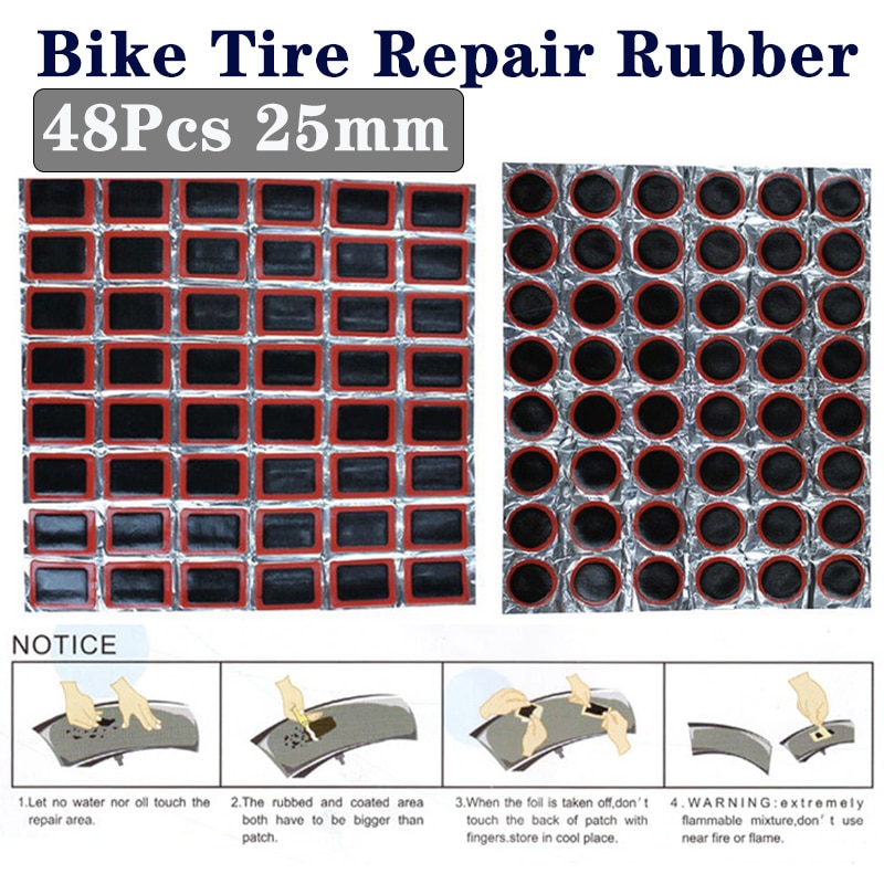 48 Stks/set 25Mm Fietsband Reparatie Rubber Geen Lijm Bike Tyre Inner Punctie Patch Reparatie Tools Fietsen Mtb Bike tire Kit