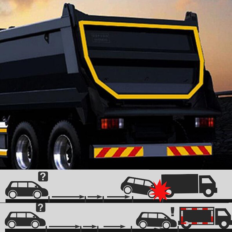Pegatinas reflectantes de seguridad de 3M para conducción nocturna, pegatinas reflectantes anchas e impermeables, cinta de advertencia, accesorios para coche