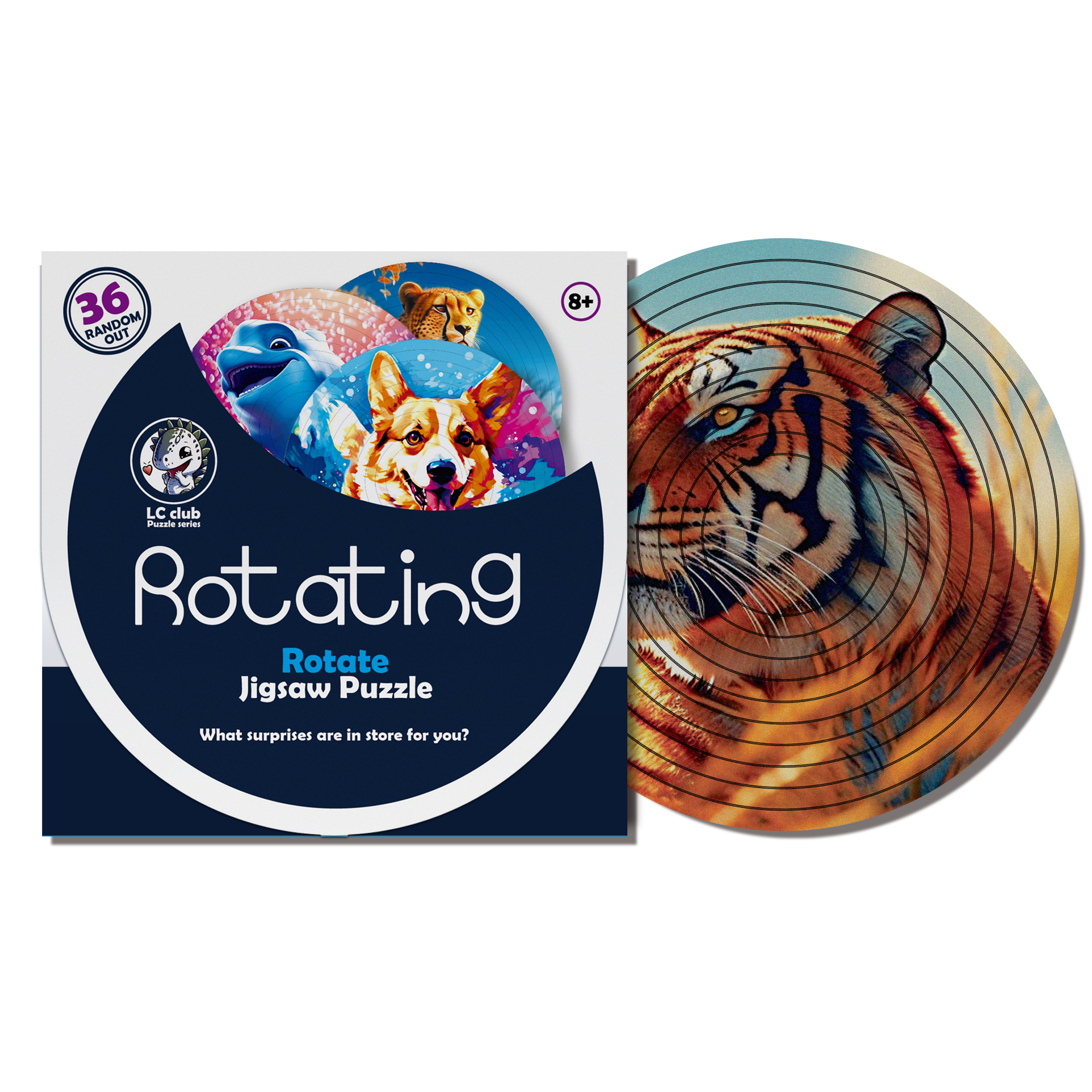 Decompression Irregular Rotate Jigsaw Puzzle Color Animal Rotating Puzzle Puzzle Montessori Toy Children's Birthday: PURPLE