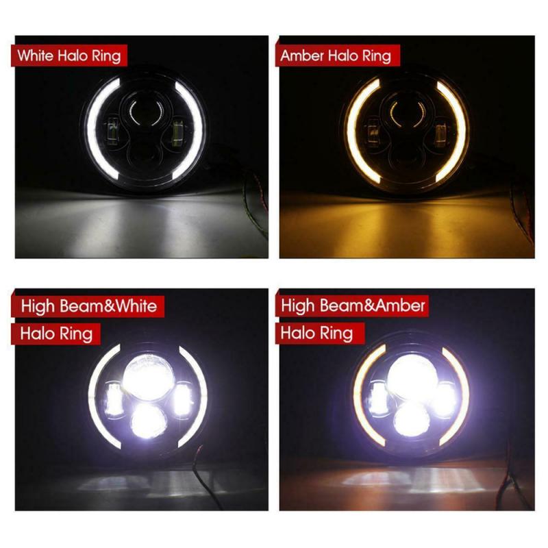 2 Stuks 7 Inch Led Koplampen Halo Hoek Eye Voor Jeep Wrangler Jk Tj Cj Lj 150 W/st Motorfiets Signaal lamp Werk Licht