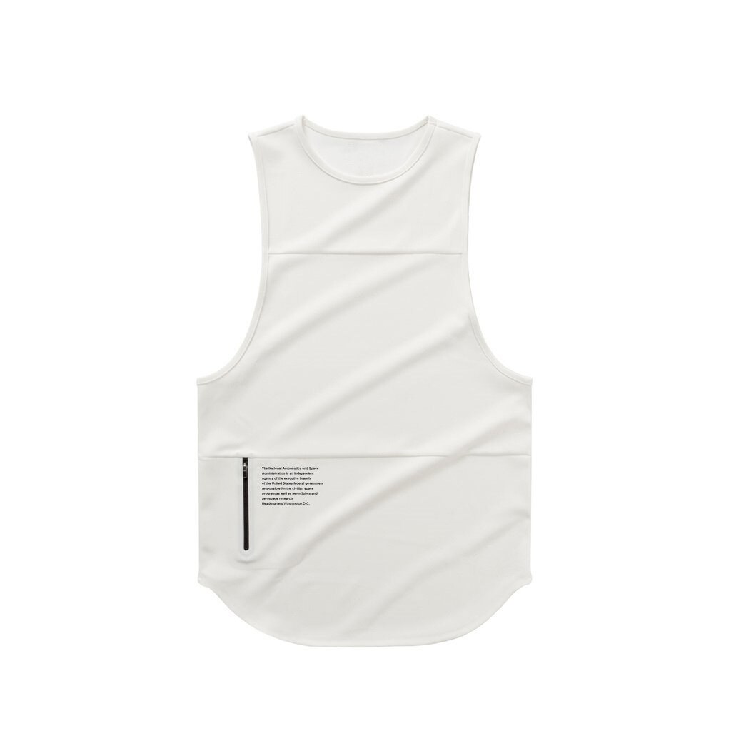 Men Sleeveless Breathable Quick Dry Sports Vest Fitness Exercise Training T-shirt Tops: White / L