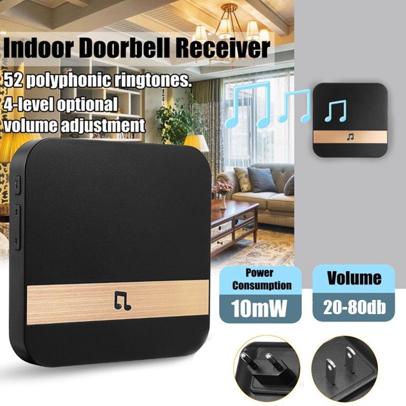 Sort 433.0 mhz wifi dørklokke klokke visuel dørklokke klokke universal dør hardware husmarked kontor vandtæt plug-in klokke
