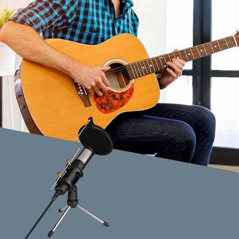 Condenser Microphone Studio Recording USB Microphone Karaoke Mic with Stand for Computer Laptop PC
